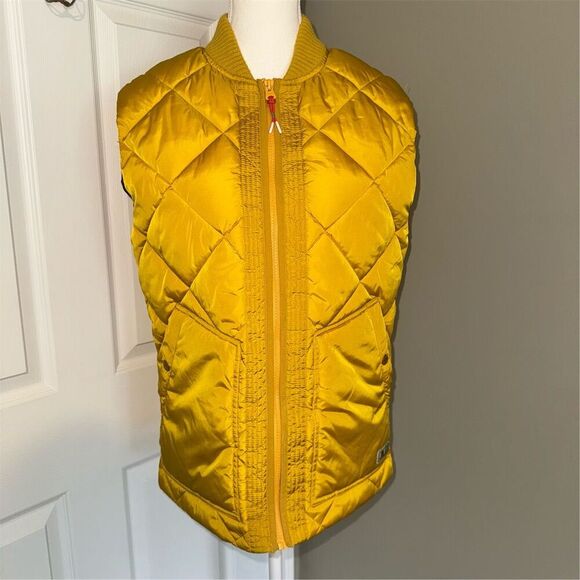 Scotch & Soda Unisex Quilted Body warmer Bomber Collar Vest Yellow / Gold Size S - Picture 1 of 13